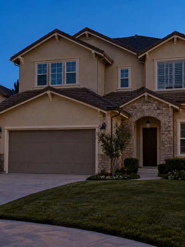 Home before Christmas light installation: roofline & windows